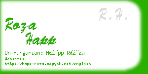 roza happ business card